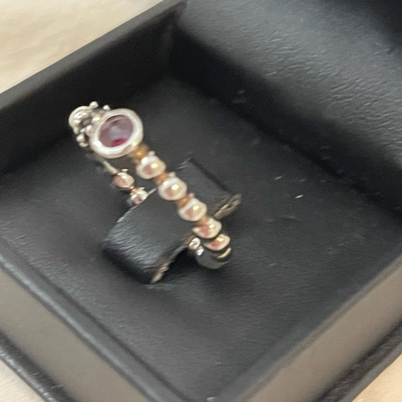 Authentic Micheal Dawkins 925 Pink Sapphire beaded ring size ( NOT SURE ) - Picture 5 of 7